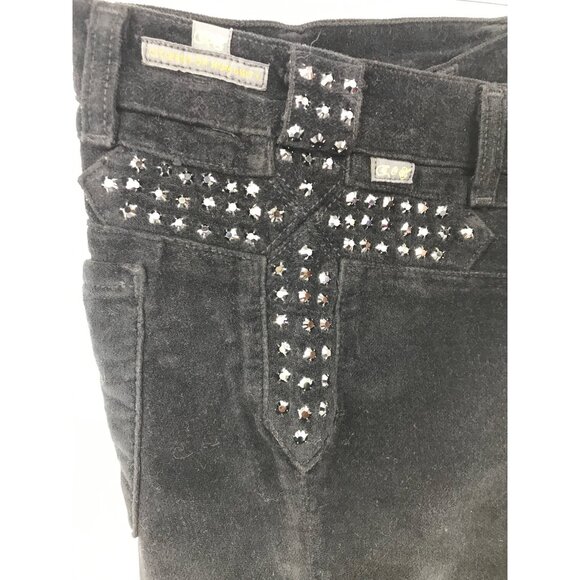 Citizens Of Humanity Avedon Low Rise Skinny Studded Velour Black Jean 25 NEW - Picture 4 of 11